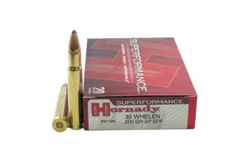 Image of Hornady Superformance .35 Whelen 200 grain Soft Point Brass Cased Centerfire Rifle Ammo, 20 Rounds, 81193