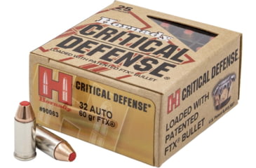 Image of Hornady Critical Defense .32 ACP 60 grain Flex Tip eXpanding Brass Cased Centerfire Pistol Ammo, 25 Rounds, 90063
