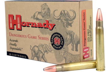 Hornady Dangerous Game .375 H&H Magnum 270 Grain InterLock SP - Recoil Proof Centerfire Rifle Ammunition, 20