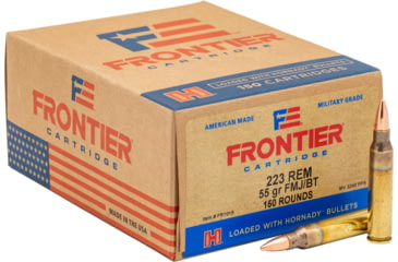 Image of Hornady Frontier .223 Remington 55 grain Full Metal Jacket Brass Cased Centerfire Rifle Ammo, 150 Rounds, FR1015