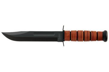 Image of Ka Bar Knives Kb1217 Plain 7in Usmc Knife Brown Leather Sheath