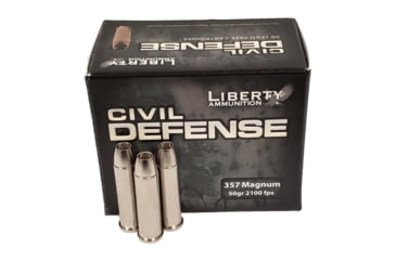 Liberty Ammunition Civil Defense .357 Magnum 50 grain Hollow Point Centerfire Pistol Ammunition, 20, HP