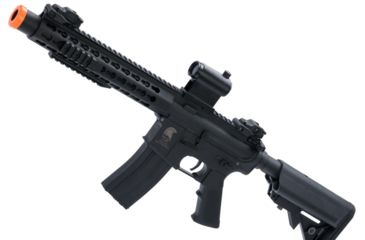 Image of Matrix Sportsline M4 RIS Airsoft AEG Rifle w/G2 Micro-Switch Gearbox, 10in Keymod w/Suppressor, Black, Large, ST-AEG-270-A-BK