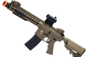 Image of Matrix Sportsline M4 RIS Airsoft AEG Rifle w/G2 Micro-Switch Gearbox, 10in Keymod w/Suppressor, Dark Earth, Large, ST-AEG-270-A-DE