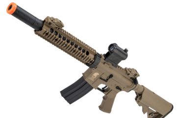 Image of Matrix Sportsline M4 RIS Airsoft AEG Rifle w/G2 Micro-Switch Gearbox, CQB-R, 9in Rail, Dark Earth, Large, ST-AEG-296A-DE
