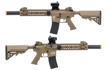 Image of Matrix Sportsline M4 RIS Airsoft AEG Rifle w/G2 Micro-Switch Gearbox, CQB-R, 9in Rail, Dark Earth, Large, ST-AEG-296A-DE