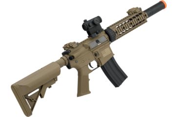 Image of Matrix Sportsline M4 RIS Airsoft AEG Rifle w/G2 Micro-Switch Gearbox, CQB-R, Dark Earth, Large, ST-AEG-297A-DE