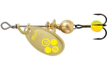 Image of Mepps Aglia-e In-Line Spinner, 1/12 oz, Treble Hook w/Egg Gold Hot Chartreuse, BE0 GHC