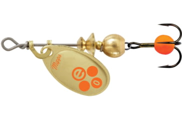 Image of Mepps Aglia-e In-Line Spinner, 1/12 oz, Treble Hook w/Egg Gold Hot Orange, BE0 GHO