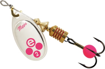 Image of Mepps Aglia-e In-Line Spinner, 2 1/4in, 1/6 oz, Treble Hook w/Egg, Silver-Hot Pink, BE2 SHP