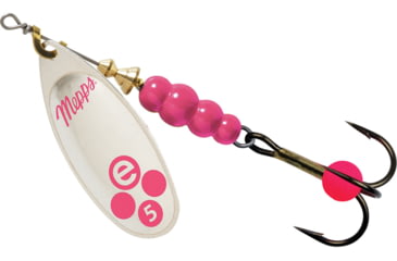 Image of Mepps Aglia-e In-Line Spinner, 3 1/4in, 1/2 oz, Treble Hook w/Egg, Silver-Hot Pink, BE5 SHP