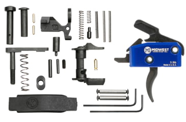 Image of Midwest Industries MI Enhanced Drop in Trigger w/Lower Parts Kit Magpul Trigger Guard Ambi Safety, Black/Blue, MI-TRIGGER-KIT-C
