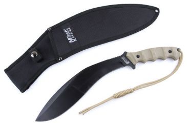 Image of MTech Tactical Machete,10.25in,Black 440C Stainless Blade,Tan Textured, Fingergroove G-10 Handle MTX8093TN
