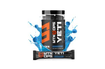 Image of MTN OPS Yeti Monster Pre-workout Powder Energy Drink, 20 Trail Pack, Blue Raspberry, 1019-BR