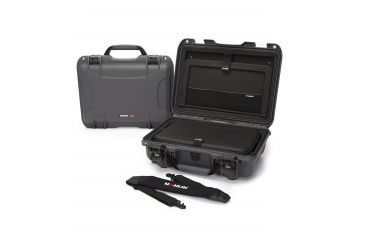 Image of Nanuk 923 Case with Laptop Kit and Strap, Graphite, Medium, 923S-041GP-0A0