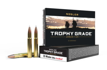 Image of Nosler Trophy Grade .35 Whelen 225 Grain AccuBond Brass Cased Centerfire Rifle Ammo, 20 Rounds, 60081