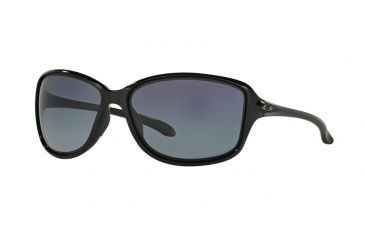 Image of Oakley COHORT OO9301 Sunglasses 930104-61 - Polished Black Frame, Grey Gradient Polarized Lenses