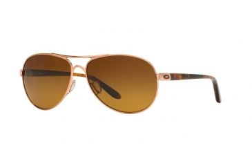 Image of Oakley Feedback Womens Sunglasses 407914-59 - Rose Gold Frame, Brown Gradient Polar Lenses
