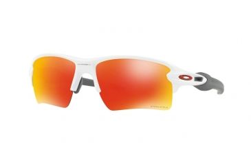 Image of Oakley Flak 2.0 XL Sunglasses 918893-59 - Polished White Frame, Prizm Ruby Lenses