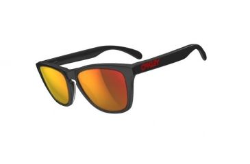 Image of Oakley Frogskins LX Mens Sunglasses Matte Black Frame, Ruby Iridium Lens OO2043-02