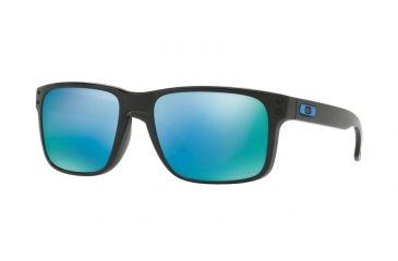 Image of Oakley Holbrook Sunglasses - Men's, Polished Black Frame, Prizm Deep H2o Polarized Lenses, OO9102-9102C1-55