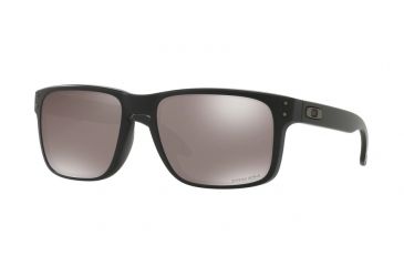 Image of Oakley Holbrook Sunglasses - Men's, Matte Black Frame, Prizm Black Polarized Lenses, OO9102-9102D6-55
