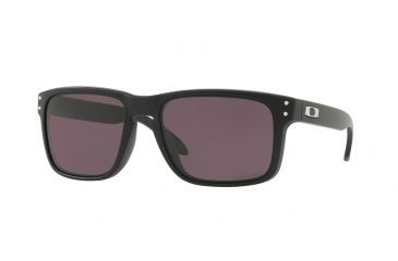Image of Oakley Holbrook Sunglasses - Men's, Matte Black Frame, Prizm Grey Lenses, OO9102-9102E8-55