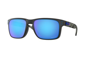 Image of Oakley Holbrook Sunglasses - Men's, Matte Black Prizmatic Frame, Prizm Sapphire Polarized Lenses, OO9102-9102H0-55