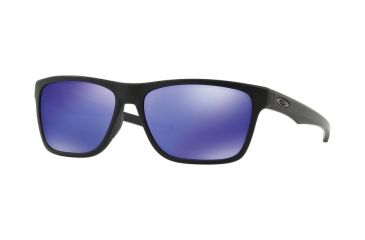 Image of Oakley HOLSTON OO9334 Sunglasses 933409-58 - Matte Black Frame, Violet Iridium Lenses