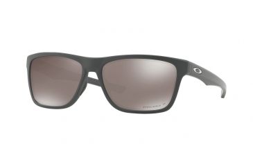 Image of Oakley HOLSTON OO9334 Sunglasses 933411-58 - Matte Dark Grey Frame, Prizm Black Polarized Lenses