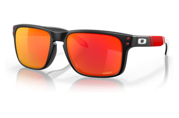 Image of Oakley OO9102 Holbrook Sunglasses - Mens, KC Matte Black Frame, Prizm Ruby Lens, 55, OO9102-9102R7-55