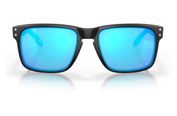 Image of Oakley OO9102 Holbrook Sunglasses - Mens, LAC Matte Black Frame, Prizm Sapphire Lens, 55, OO9102-9102R8-55