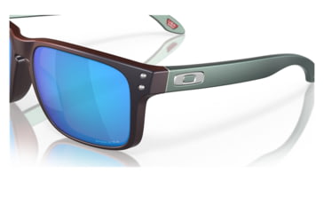 Image of Oakley OO9102 Holbrook Sunglasses - Men's, Matte Black/Red Colorshift Frame, Prizm Sapphire Lens, 55, OO9102-9102W6-55