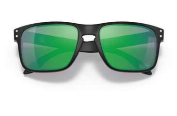 Image of Oakley OO9102 Holbrook Sunglasses - Mens, NYJ Matte Black Frame, Prizm Jade Lens, 55, OO9102-9102S6-55