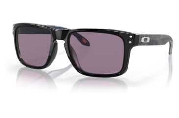 Image of Oakley OO9102 Holbrook Sunglasses - Mens, Polished Black Frame, Prizm Grey Lens, 55, OO9102-9102U6-55