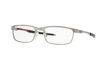 Image of Oakley Steel Plate OX3222 Eyeglass Frames 322207-52 - Gunmetal/cardinal Frame, Clear Lenses