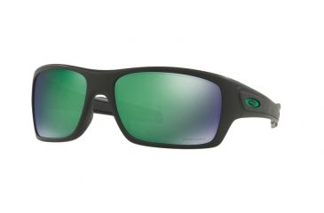 Image of Oakley Turbine Sunglasses - Men's, Matte Black Frame, Prizm Jade Polarized 63 mm Lenses, OO9263-926345-63