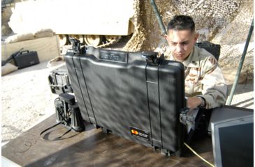 Image of Pelican Laptop Watertight Case w/ Lid Organizer, Tray &amp; Strap - Black 1495-003-110