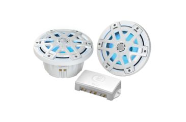 Image of Poly-Planar MA-OC6 6.5&quot; Round Waterproof Blue LED Lit Speaker - White 76527
