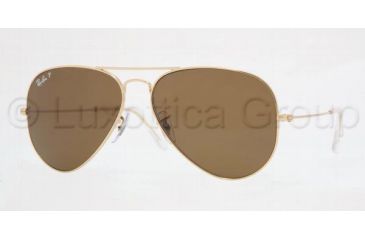 Image of Ray-Ban Aviator Large Metal Sunglasses RB3025 001/57-5814 - Arista Crystal Brown Polarized