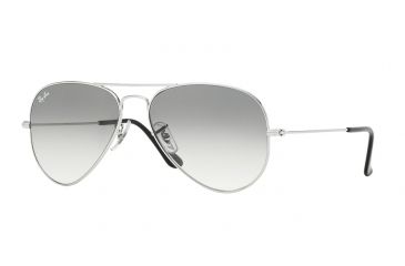 Image of Ray-Ban Aviator Large Metal Sunglasses RB3025 003/32-62 - Silver Frame, Crystal Grey Gradient Lenses