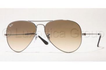 Image of Ray-Ban Aviator Large Metal Sunglasses RB3025 004/51-5814 - Gunmetal Crystal Brown Gradient