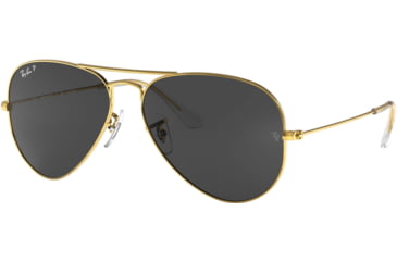 Image of Ray-Ban Aviator Large Metal RB3025 Sunglasses, Legend Gold, Black, 55, RB3025-919648-55