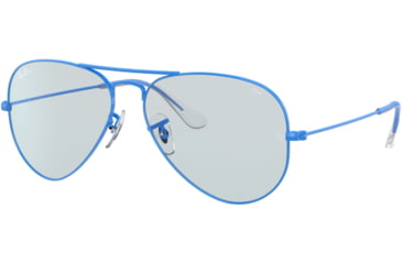Image of Ray-Ban Aviator Large Metal RB3025 Sunglasses, Light Blu, 55, RB3025-9222T3-55