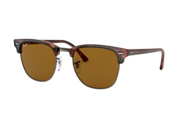 Image of Ray-Ban Clubmaster Sunglasses RB3016 W3388-49 - , Brown Lenses