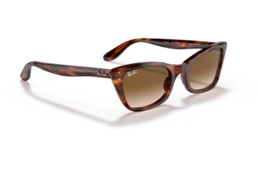 Image of Ray-Ban Lady Burbank RB2299 Sunglasses, Clear Gradient Brown Lenses, Striped Havana, 52, RB2299-954-51-52