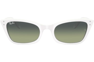 Image of Ray-Ban Lady Burbank RB2299 Sunglasses, Green Vintage Lenses, White, 52, RB2299-975-BH-52