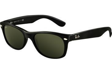 Image of Ray-Ban New Wayfarer Sunglasses, 52mm, Black Frame, Green Crystal Lens 901-5218