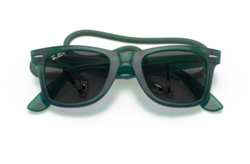 Image of Ray-Ban Original Wayfarer RB2140F Sunglasses, Transparent Green, Dark Grey Lenses, 52, RB2140F-6615B1-52