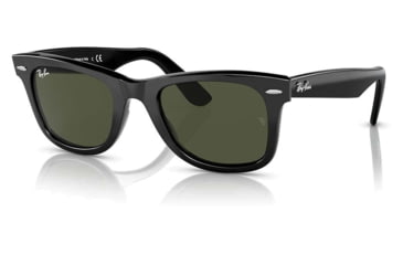 Image of Ray-Ban Original Wayfarer Sunglasses, Black Frame, Green Lens, Bio-Acetate, 50, RB2140-135831-50